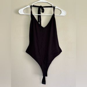 asos black Halter neck body suit